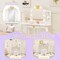 MDF and Acrylic Kids Vanity Set with Tri-Fold Mirror, LED Lights and Storage